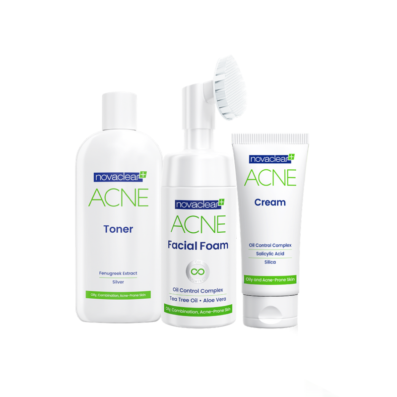 Novaclear Acne Kit (Facial Foam 100ML,Toner150ML ,Cream40ML)