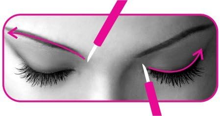 Eyelash extension application with a tool on a close-up of an eye.