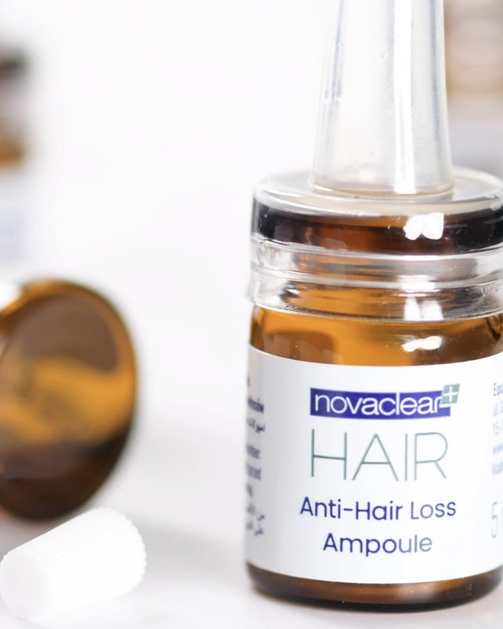 Novaclear Anti-Hair Loss Ampoules 15 x 5 ML – Intensive Hairfall Treatment with Baicapil™, Rosemary, Saw Palmetto, Burdock &amp; Nettle Extracts – Reduces Hair Loss &amp; Boosts Density – Non-Sticky Formula