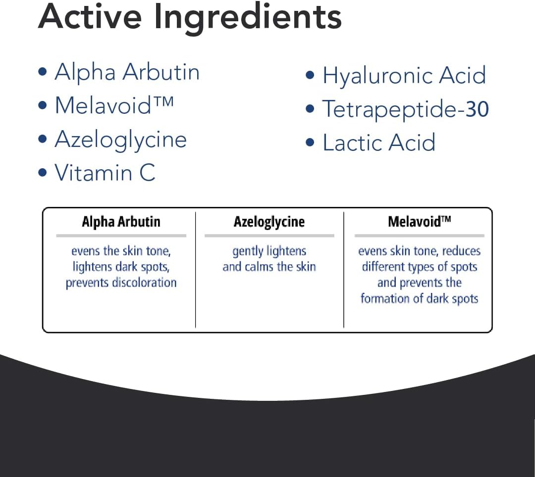 Novaclear Advanced Dark Spot Correcting Serum with 2% Alpha Arbutin, Melavoid &amp; Azeloglycine – Skin Discoloration Lightening Serum – Brightening &amp; Hyperpigmentation Treatment – 30 ML