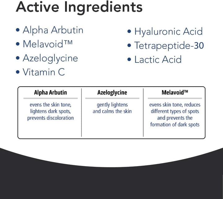 Novaclear Advanced Dark Spot Correcting Serum with 2% Alpha Arbutin, Melavoid &amp; Azeloglycine – Skin Discoloration Lightening Serum – Brightening &amp; Hyperpigmentation Treatment – 30 ML
