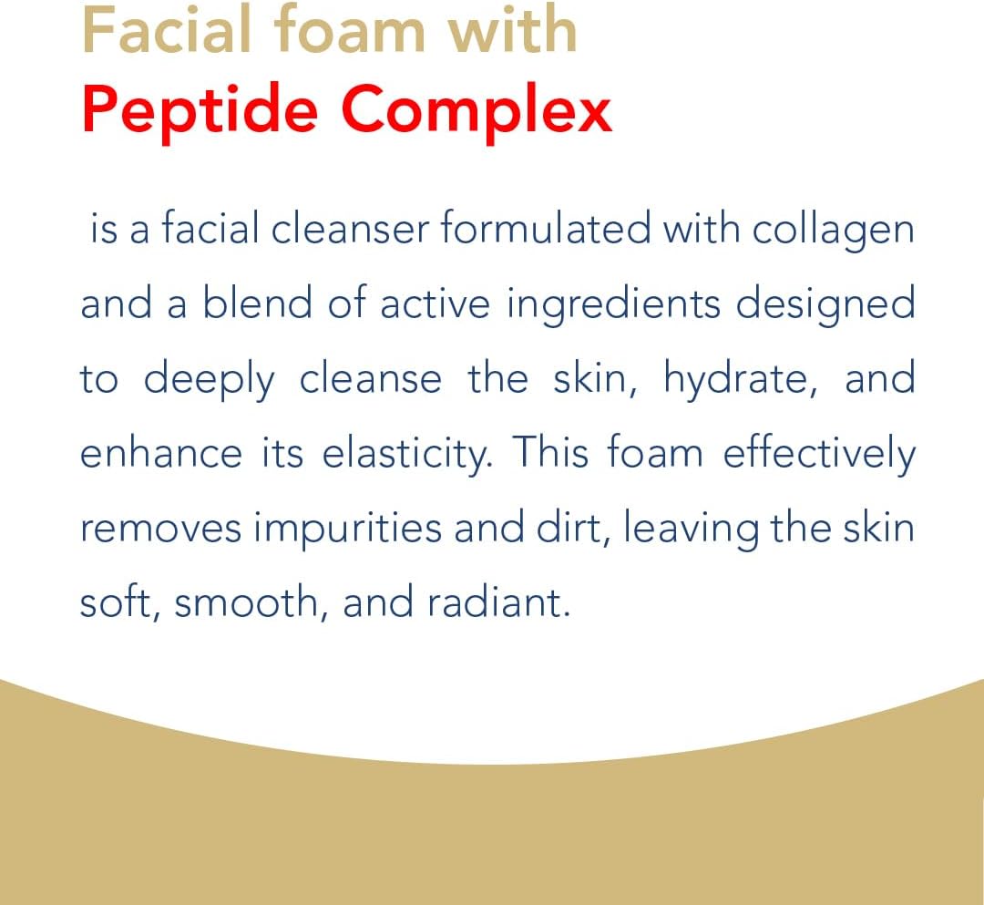 Novaclear Collagen Facial Foam with Peptide Complex, skin cleansing, firming, strong anti-oxidant, revitalizing, with Tetrapeptide-30, Marine Collagen, Peony Extract and Caviar extract 100 ml