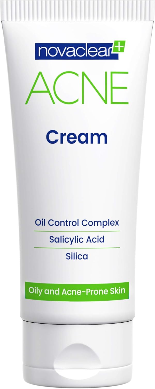 Novaclear Acne Cream – Anti Pimple Cream with Salicylic Acid, Sebum Control for Oily Skin, Acne Treatment Cream with Hydrating Formula 40 ML