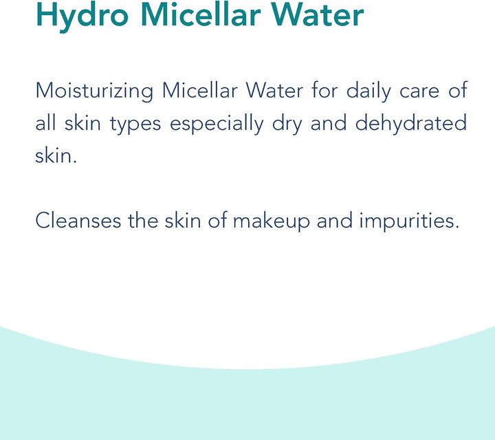 Novaclear Hydro Micellar Water for Make-up Removal and Skin Moisturizing, with Rice Extract and Flax Seed Extract and Hyaluronic Acid for Long Lasting Moisturizing - 400ml
