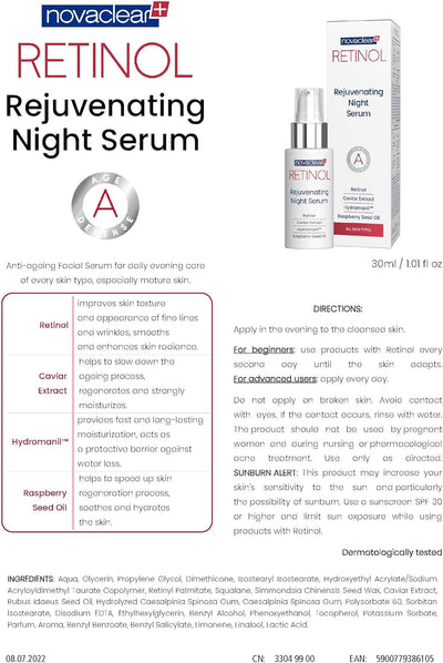 RETINOL Rejuvenating Night Serum 30ml (offer buy one get one free)