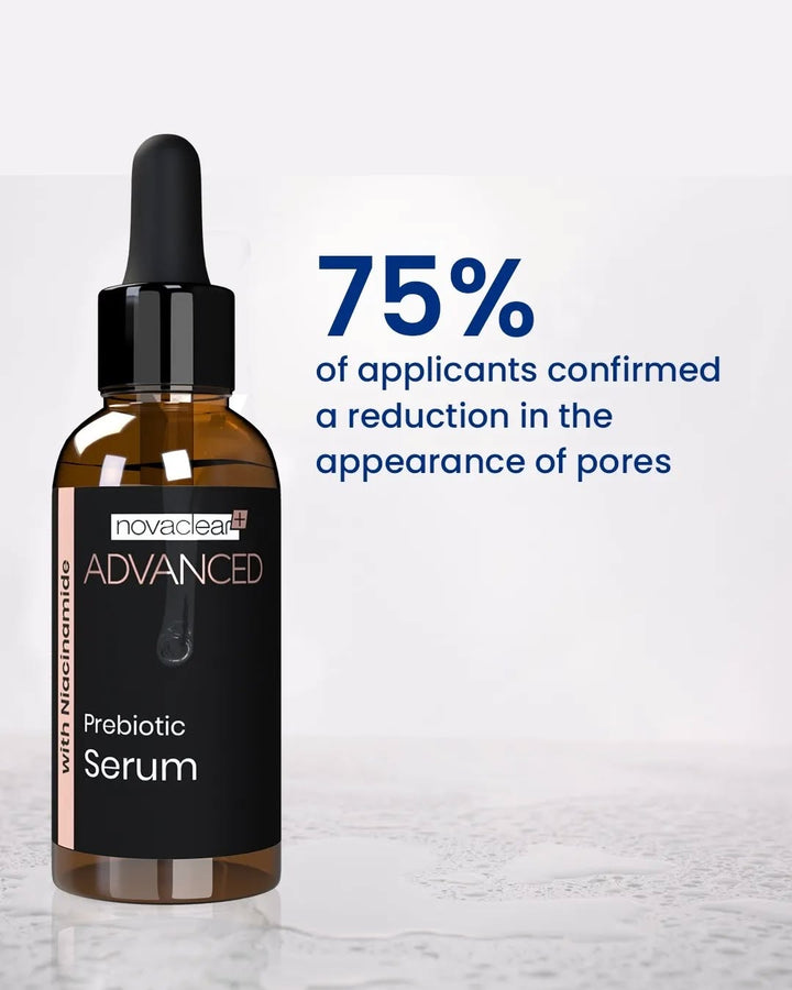 Novaclear Advanced Prebiotic Serum with 10% Niacinamide – Pore Minimizing, Sebum Control &amp; Microbiome Balance – Oil Control Complex, Squalane &amp; Botanicals – Matte Finish – Ideal Under Makeup – 30 ML