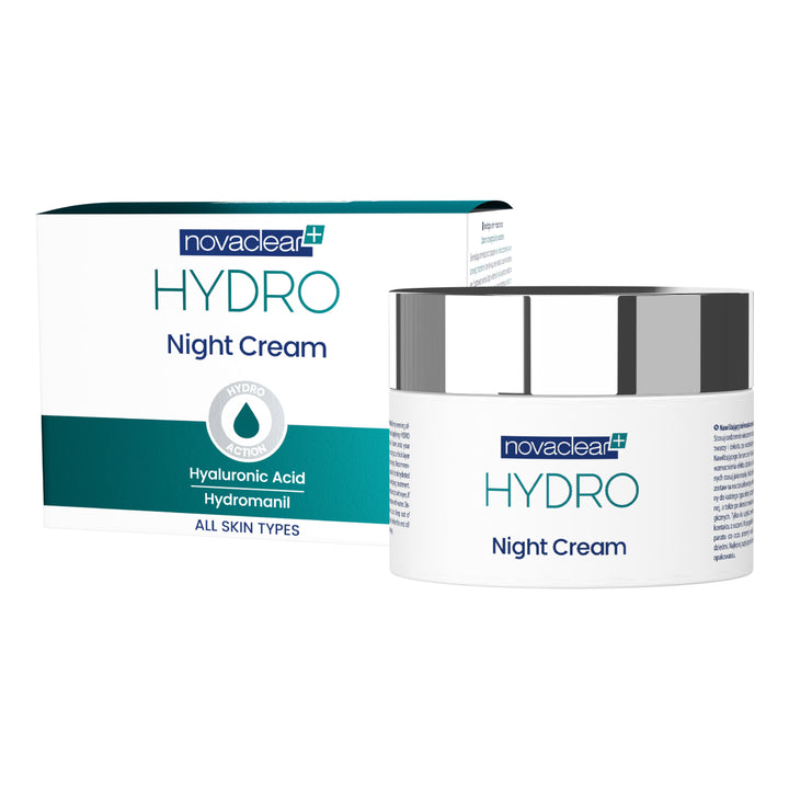 Novaclear Hydro Night Cream – Lightweight Gel Moisturizer with Hyaluronic Acid, Vitamin E &amp; Antioxidants – Deep Hydration &amp; Skin Renewal Cream 50 ML